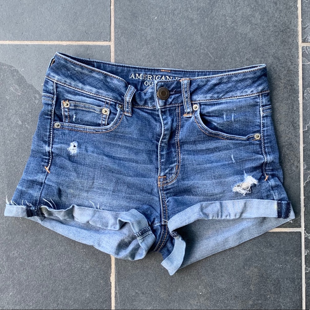high waist american eagle distressed shorts